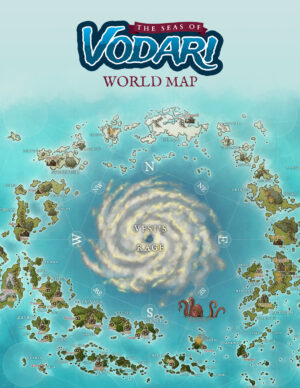 The Seas of Vodari World Map (27" x 18")
